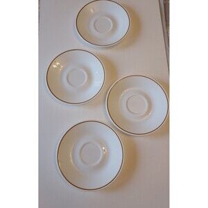 Corelle Indian Summer Vintage Saucer Plates Brown Rust Stripe Set Of 4